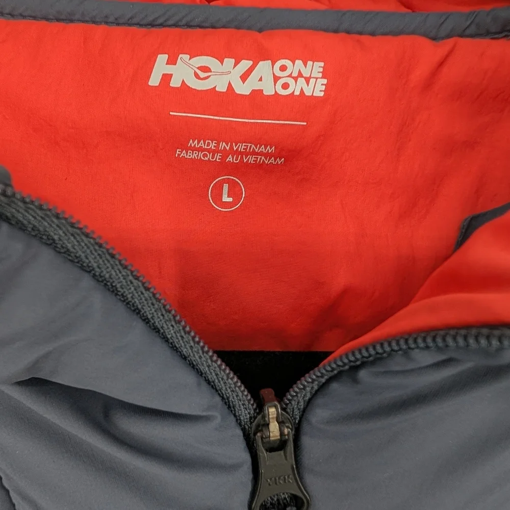 Hoka Hybrid Run Jacket Grey Orange Activewear Mens Large - Picture 5 of 15